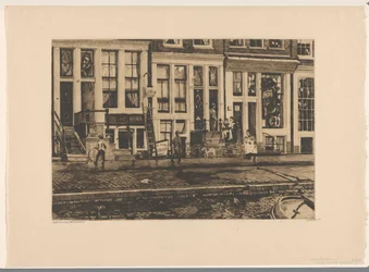 Kilátás a házakra az Oude Waal-on Amszterdamban Amsterdam Oude Waal (cím a tárgyon)