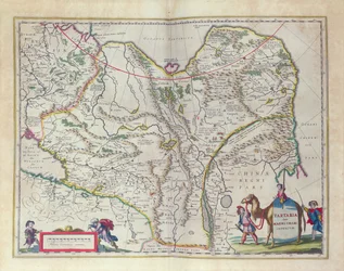 Szibéria és Kína térképe a Le Theater du Monde-ból vagy a New Atlasból, 1645