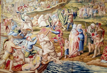 Tunisz meghódítása V. Károly császár által: a spanyol csapatok nők ellen elkövetett erőszak 1535-ben (szőnyeg)