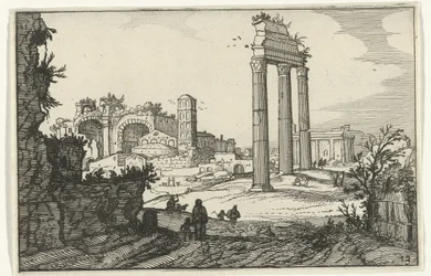 Castor és Pollux temploma és Konstantin-bazilika Római romok és tengerparti tájak (1. sorozat) (sorozat címe)