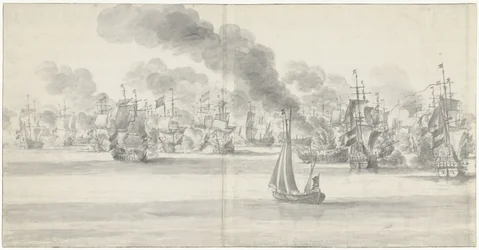 A katwijki csata (bal oldal), 1653
