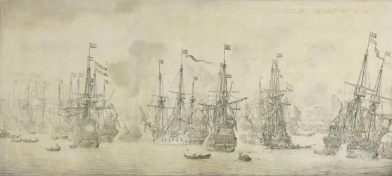 Az angolok sikertelen támadása a visszatérő flotta ellen Bergen kikötőjében, Norvégiában, 1665. augusztus 12.: egy epizód a második angol-holland háborúból