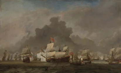 Tengerészeti csata Michiel Adriaensz de Ruyter és York hercege között a királyi hercegen a Solebay-i csata során, 1672. június 7.: epizód a harmadik angol-holland háborúból
