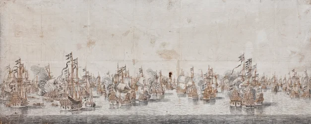 Fehmarn-i csata, 1650 körül (tinta és mosás papíron)