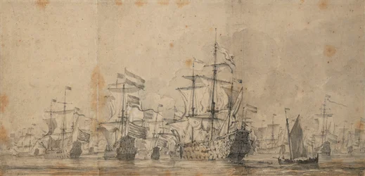 A királyi herceg kapitulációja, 1666. június 3-13., 1666 körül (grafit, szürke mosás)
