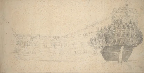 Egy francia kétfedeles portréja. Épült Hollandiában 1666-67, 1667 körül (grafit)