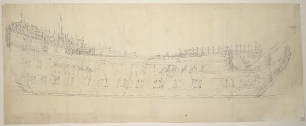 Az 1621-ben épült és 1653-ban átépített 64 ágyús "Swiftsure" portréja.