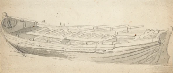 Hajó uszályának tanulmánya, 1665 körül (grafit, szürke mosás)