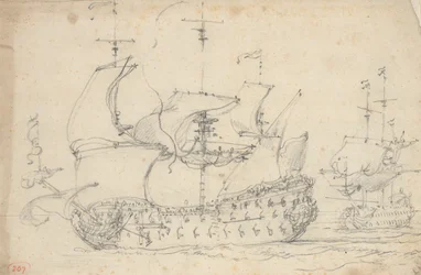 Két angol harmadrangú indul, 1675 körül (ceruza)