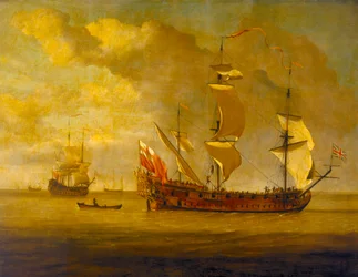 A "Charles Galley" könnyű szellő előtt, 17. század vége (olaj, tábla)