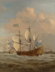 A "Szent András" a tengeren mérsékelt szélben, 1673 körül (olaj, vászon)