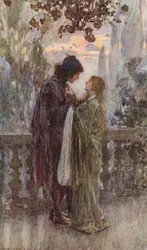 Shakespeare Rómeó és Júlia: felvonás, V. jelenet (színes litográfia)
