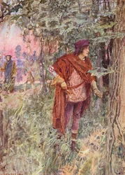 Shakespeare Rómeó és Júlia: felvonás, I. jelenet (színes litográfia)