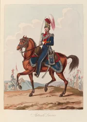 „Sixteenth Lancers” (akvatinta, színes)