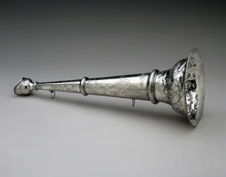 Tűzoltó trombita, c. 1857 (ezüst)