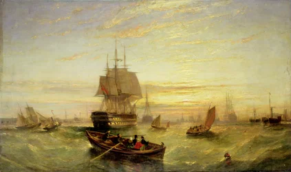 Portsmouth kikötőjének bejárata (olaj, vászon)