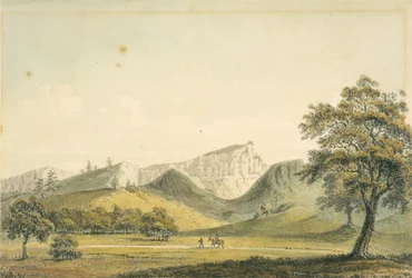 A remarkable mountain near the river of Monterrey