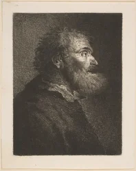 Egy öregember profilban, 1761.