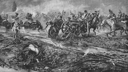 Az Union Brigade elfogja a francia fegyvereket Waterloo-ban, 1902