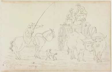 Oxcart Blocking the Way (ceruza papíron (papíron M754-gyel))
