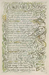 „A Bölcsődal”, 25. lemez a „Songs of Inocence”-ből, 1789 (kézzel színezett dombormű, akvarellel)