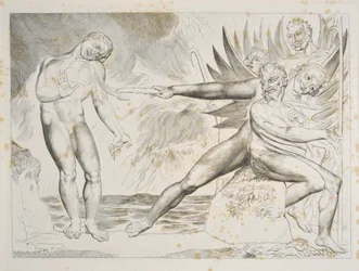 A korrupt tisztviselők köre: A Ciampolo Infernót gyötörő ördögök, XXII. ének, illusztráció Dante Alighieri „Isteni színjátékához”, 1827-38 (metszet)