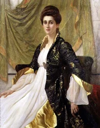 Ernest Moon asszony portréja, szül. Emma de Villiers Lamb, 1888 körül