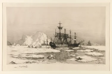 Pecsételők az Északi-sarkon, a festmény után: A jégtáblák között, 1875
