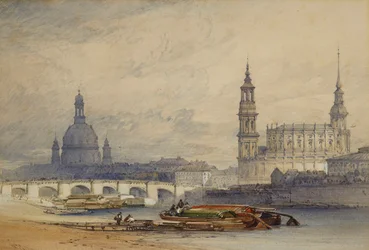 Drezda az Elba folyótól, 1853