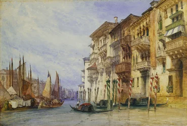Paloták a Canal Grande bejárata közelében, Velence, 1898