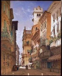 Verona: Corso Sant "Anastasia és a Palazzo Maffei, 1855