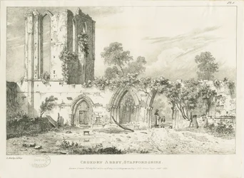 Croxden Abbey: metszet, nd [1821] (nyomat)