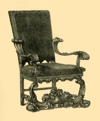 Diófa fotel, c1685-1710, 1881.