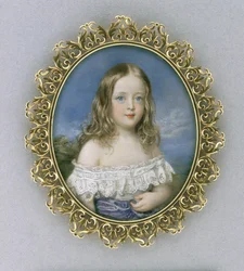 Caroline Holland, 1840 körül (akvarell, elefántcsont, aranyozott, bársony, selyem és üveg)