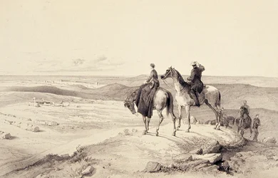 Florence Nightingale és Mr Bracebridge a Cathcarts-dombon, kilátással Sebastopolra