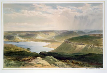 Szevasztopol kikötőjének látképe, tábla a Colnaghi and Co. által kiadott „The Seat of War in the East” című műből, 1856