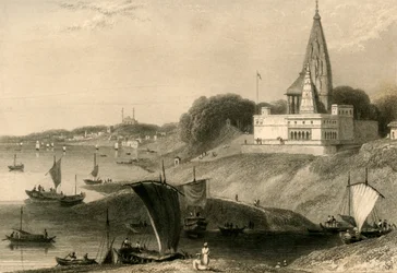 A Bernar Pagoda, Benares, 1835.