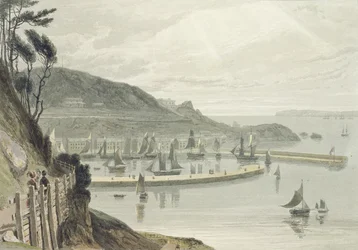 Torquay, Devon, „A Voyage Around Great Britain Undertaken between the Years 1814 and 1825” (1825-ben megjelent akvatinta) VIII. kötetéből