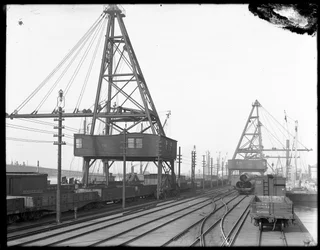 Utazó daruk, Pennsylvania Rail Road, Greenville, N. Y., 1912 körül