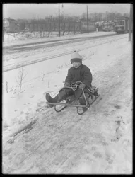 William Gray Hassler új szánjával, 1912 körül