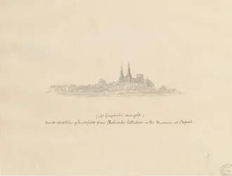 Lichfield katedrális – délnyugati nézet: ceruzarajz, és [?17. század] (rajz)