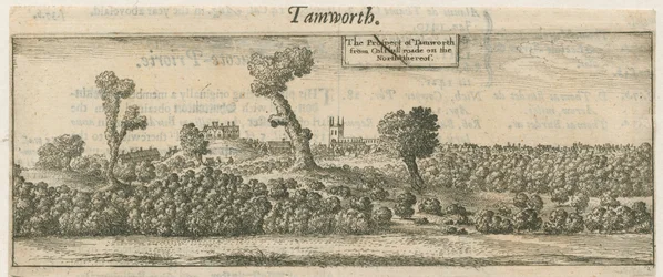Tamworth – Panoráma: rézmetszet, és [XVII. század]