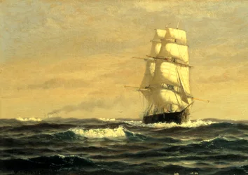 Vitorlás hajó Maine partjainál, 1876.