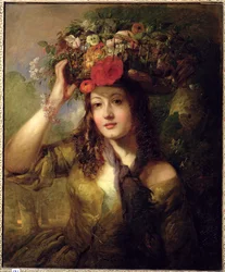 Miss Lewis mint viráglány (olaj, vászon)