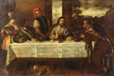 Emmausi vacsora, Tiziano után (olaj, vászon)