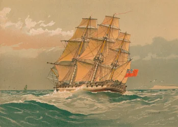 Egy 38 ágyús fregatt, 1770 körül, 19. század vége – 20. század eleje.