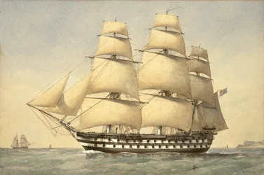 A HMS Bellerophon a partoknál, 1875