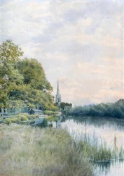 Mindenszentek temploma a vontatóútról, Hemingford Grey