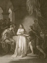Vortigern és Rovena, Delatre metszete, illusztráció David Hume 