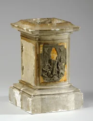 Makett monumentális lábazathoz (gipsz és gyurma)